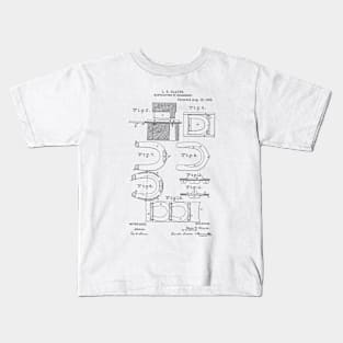 Manufacturer of horseshoes Vintage Retro Patent Hand Drawing Funny Novelty Gift Kids T-Shirt